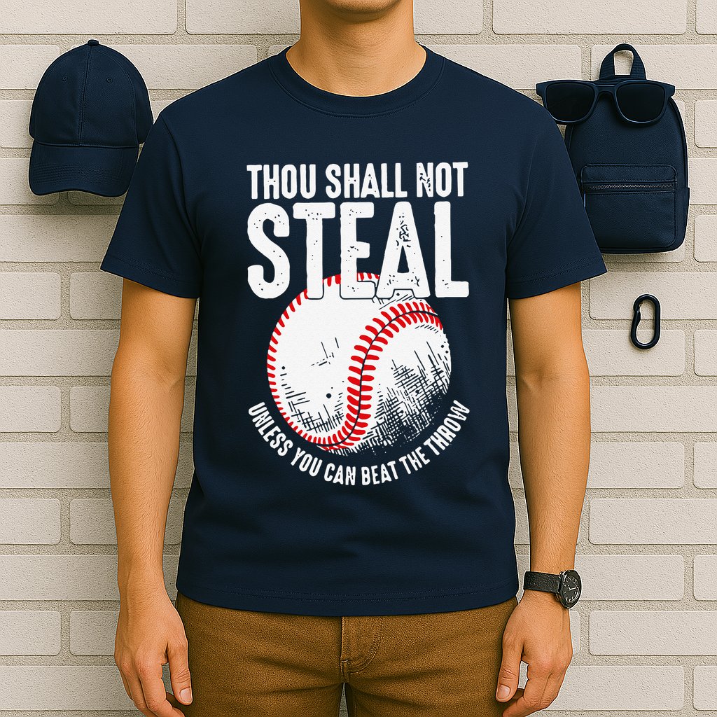 Thou Shall Not Steal Unless You Can Beat The Throw Baseball T-Shirt