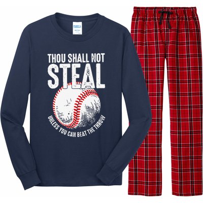 Thou Shall Not Steal Unless You Can Beat The Throw Baseball Long Sleeve Pajama Set