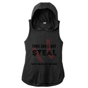 Thou Shall Not Steal Baseball Gift Ladies PosiCharge Tri-Blend Wicking Draft Hoodie Tank