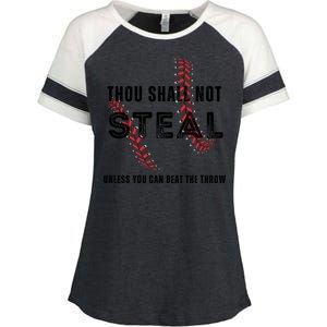 Thou Shall Not Steal Baseball Gift Enza Ladies Jersey Colorblock Tee