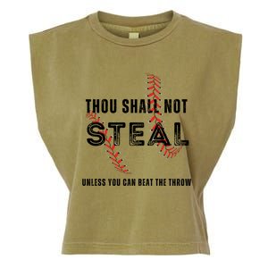 Thou Shall Not Steal Baseball Gift Garment-Dyed Women's Muscle Tee