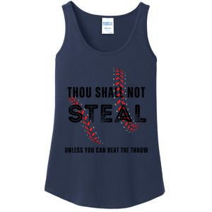 Thou Shall Not Steal Baseball Gift Ladies Essential Tank