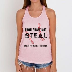 Thou Shall Not Steal Baseball Gift Women's Knotted Racerback Tank