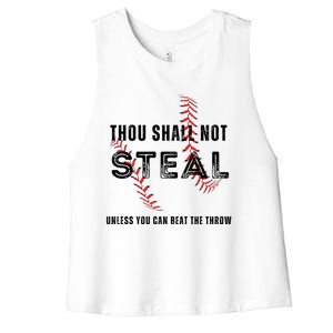 Thou Shall Not Steal Baseball Gift Women's Racerback Cropped Tank