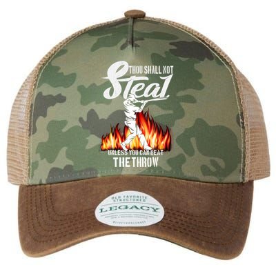 Thou Shall Not Steal Unless You Can Beat The Throw Baseball Funny Gift Legacy Tie Dye Trucker Hat