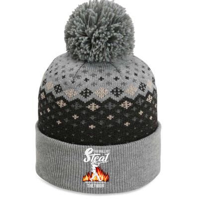 Thou Shall Not Steal Unless You Can Beat The Throw Baseball Funny Gift The Baniff Cuffed Pom Beanie