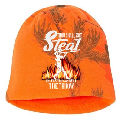 Thou Shall Not Steal Unless You Can Beat The Throw Baseball Funny Gift Kati - Camo Knit Beanie