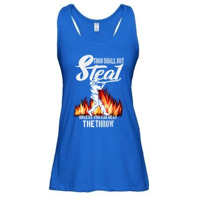 Thou Shall Not Steal Unless You Can Beat The Throw Baseball Funny Gift Ladies Essential Flowy Tank
