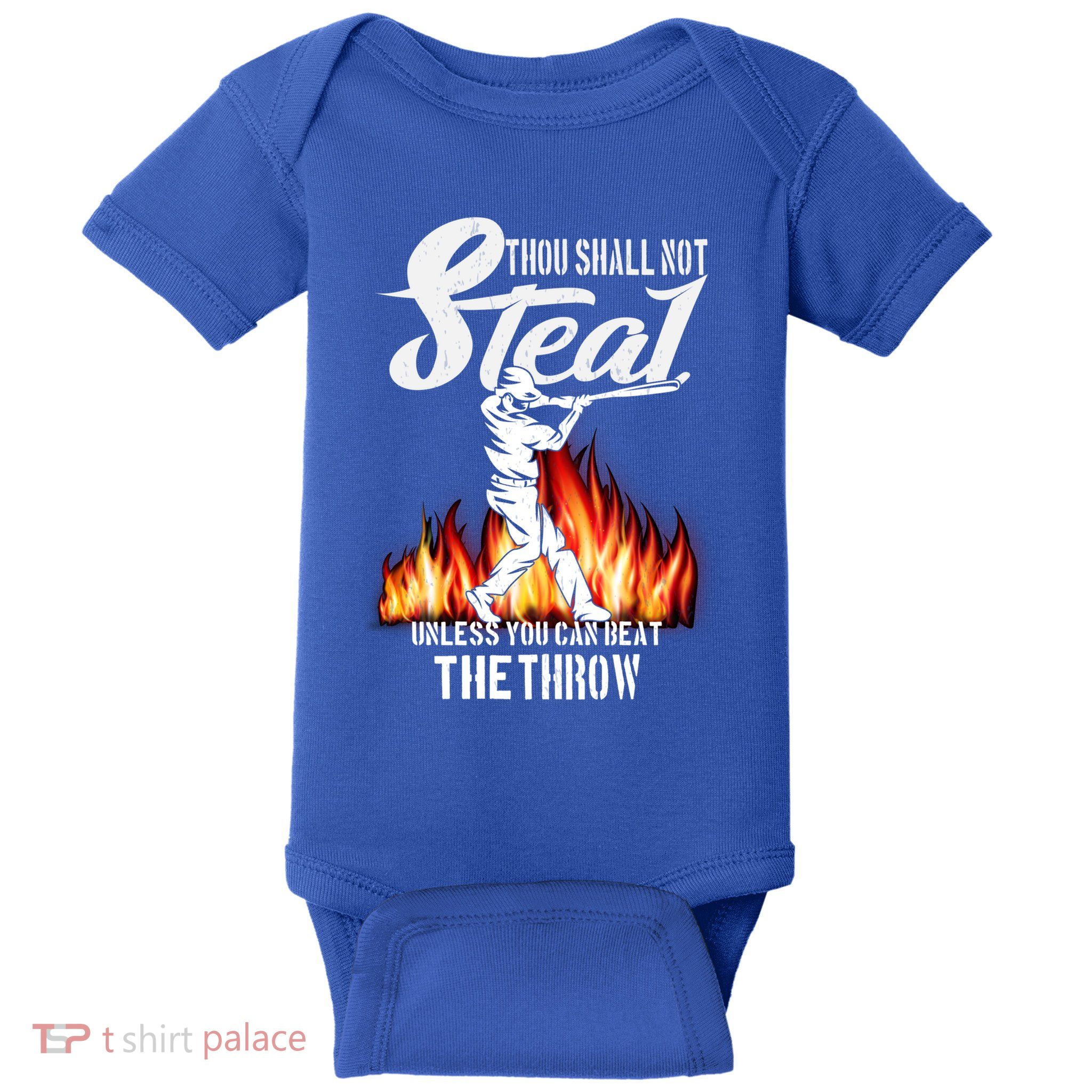 Thou Shall Not Steal Unless You Can Beat The Throw Baseball Funny Gift Baby Bodysuit
