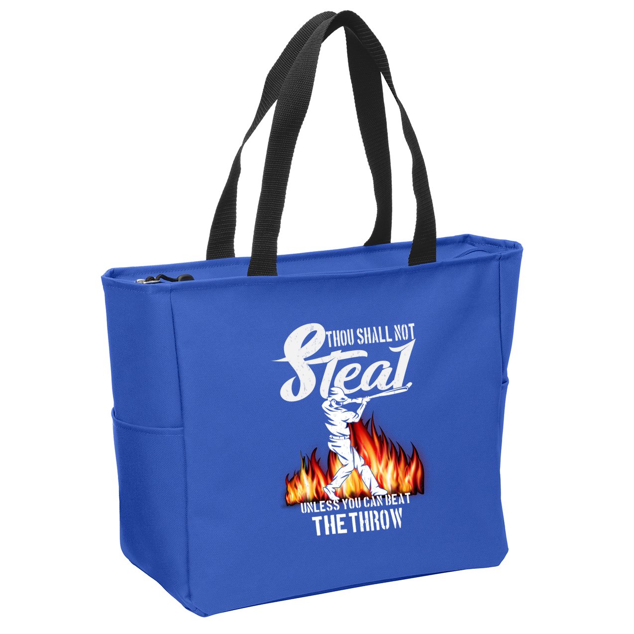 Thou Shall Not Steal Unless You Can Beat The Throw Baseball Funny Gift Zip Tote Bag