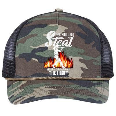 Thou Shall Not Steal Unless You Can Beat The Throw Baseball Funny Gift Retro Rope Trucker Hat Cap