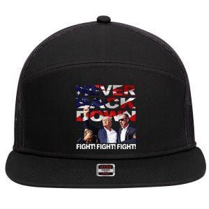 Trump Shooting Never Back Down Fighting 7 Panel Mesh Trucker Snapback Hat