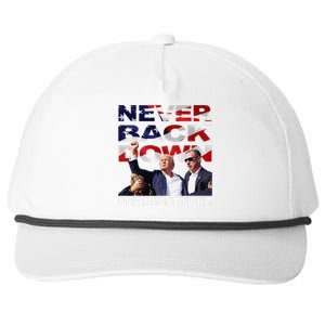 Trump Shooting Never Back Down Fighting Snapback Five-Panel Rope Hat