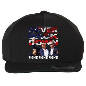 Trump Shooting Never Back Down Fighting Wool Snapback Cap