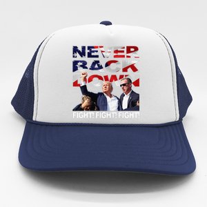 Trump Shooting Never Back Down Fighting Trucker Hat