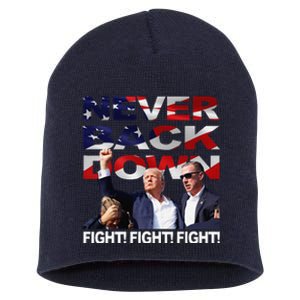 Trump Shooting Never Back Down Fighting Short Acrylic Beanie