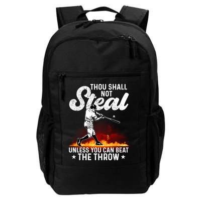 Thou Shall Not Steal Unless You Can Beat The Throw Baseball Gift Backpack