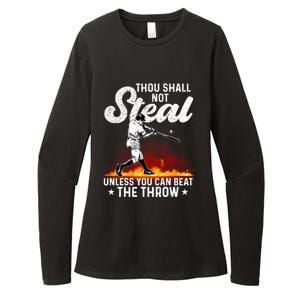 Thou Shall Not Steal Unless You Can Beat The Throw Baseball Gift Womens CVC Long Sleeve Shirt