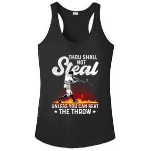 Thou Shall Not Steal Unless You Can Beat The Throw Baseball Gift Ladies PosiCharge Competitor Racerback Tank