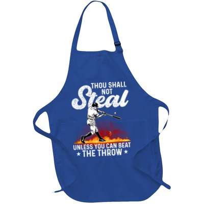 Thou Shall Not Steal Unless You Can Beat The Throw Baseball Gift Apron