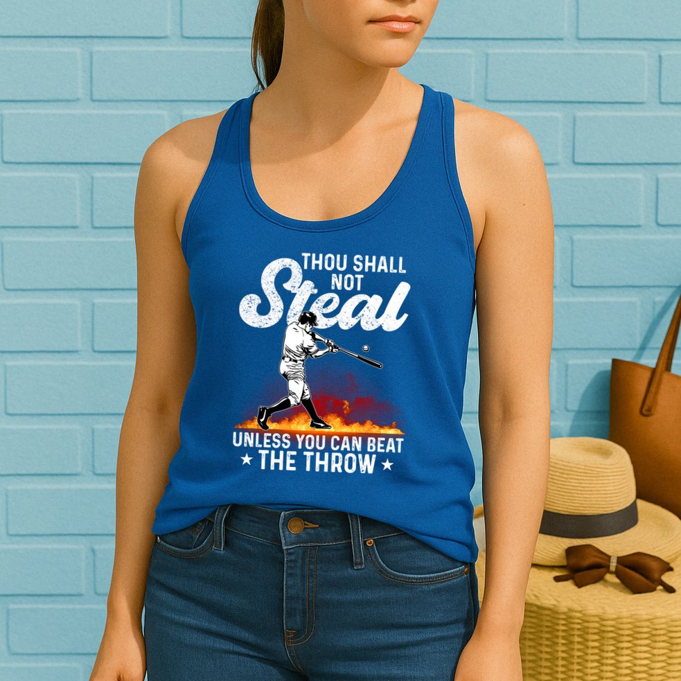 Thou Shall Not Steal Unless You Can Beat The Throw Baseball Gift Womens Tank Top