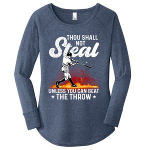 Thou Shall Not Steal Unless You Can Beat The Throw Baseball Gift Women's Perfect Tri Tunic Long Sleeve Shirt