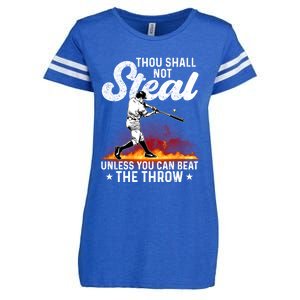 Thou Shall Not Steal Unless You Can Beat The Throw Baseball Gift Enza Ladies Jersey Football T-Shirt