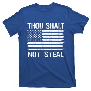 Thou Shalt Not Steal American Flag Baseball Softball Gift T-Shirt