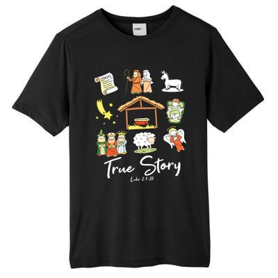 True Story Nativity Christmas Jesus Faith Based Christmas Tall Fusion ChromaSoft Performance T-Shirt