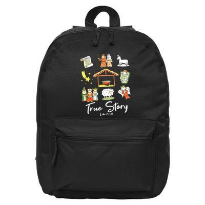 True Story Nativity Christmas Jesus Faith Based Christmas 16 in Basic Backpack