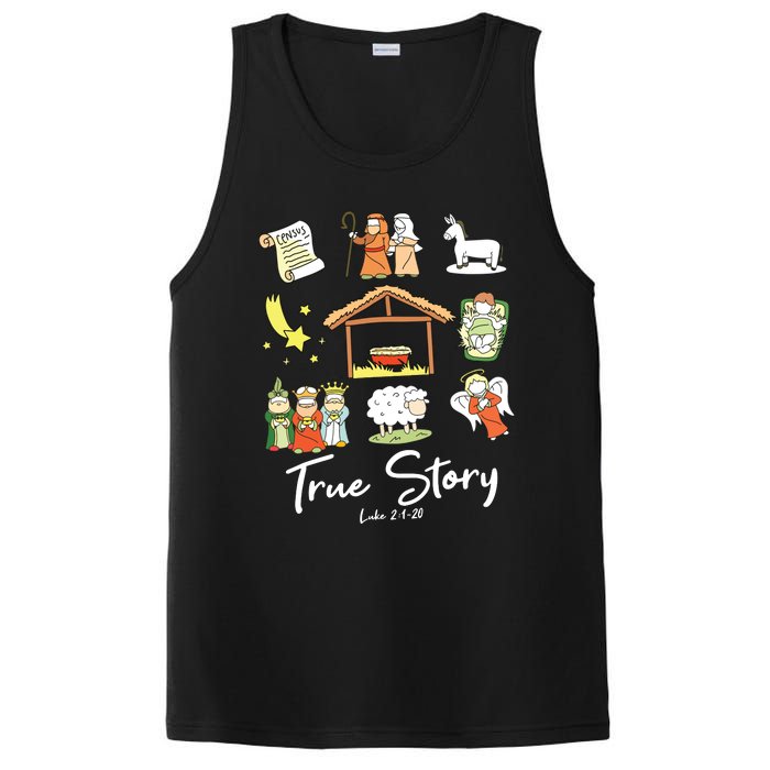 True Story Nativity Christmas Jesus Faith Based Christmas PosiCharge Competitor Tank