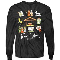 True Story Nativity Christmas Jesus Faith Based Christmas Tie-Dye Long Sleeve Shirt