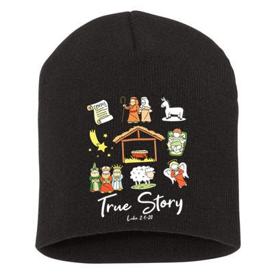 True Story Nativity Christmas Jesus Faith Based Christmas Short Acrylic Beanie