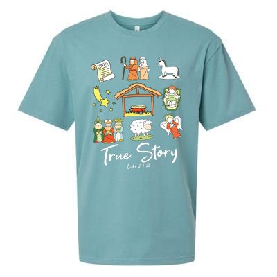 True Story Nativity Christmas Jesus Faith Based Christmas Sueded Cloud Jersey T-Shirt