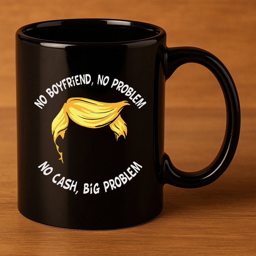 Trump Saying No Boyfriend No Problem No Cash Big Problem 11oz C Handle Ceramic Mug