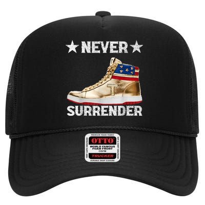 Trump Sneakers Never Surrender Pro Trump High Crown Mesh Back Trucker Hat