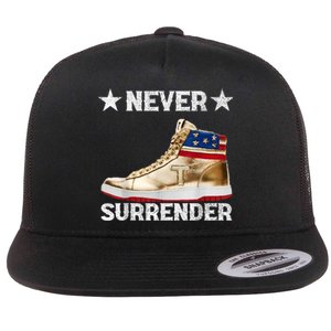 Trump Sneakers Never Surrender Pro Trump Flat Bill Trucker Hat