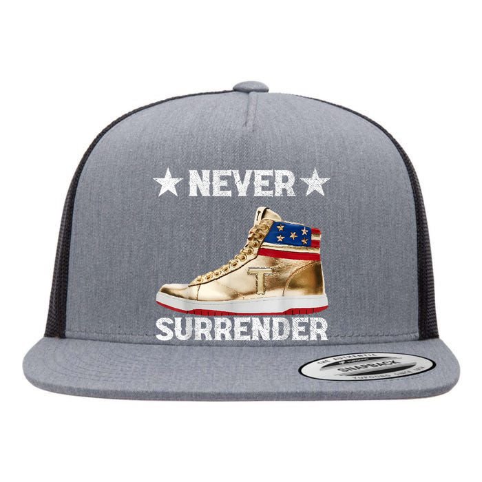 Trump Sneakers Never Surrender Pro Trump Flat Bill Trucker Hat