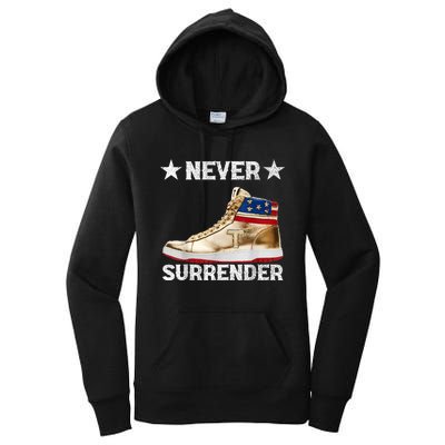 Trump Sneakers Never Surrender Pro Trump Women's Pullover Hoodie