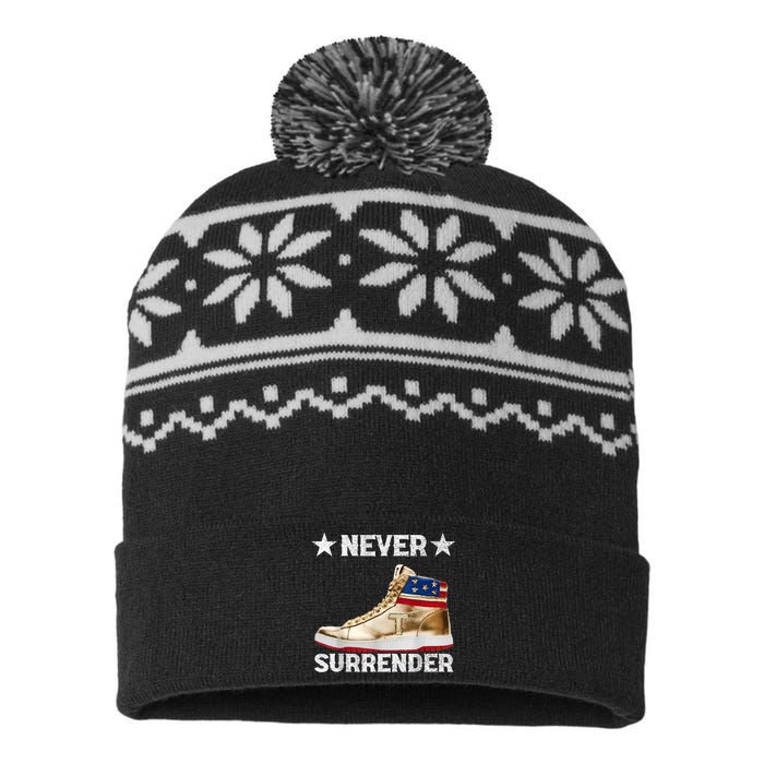 Trump Sneakers Never Surrender Pro Trump USA-Made Snowflake Beanie