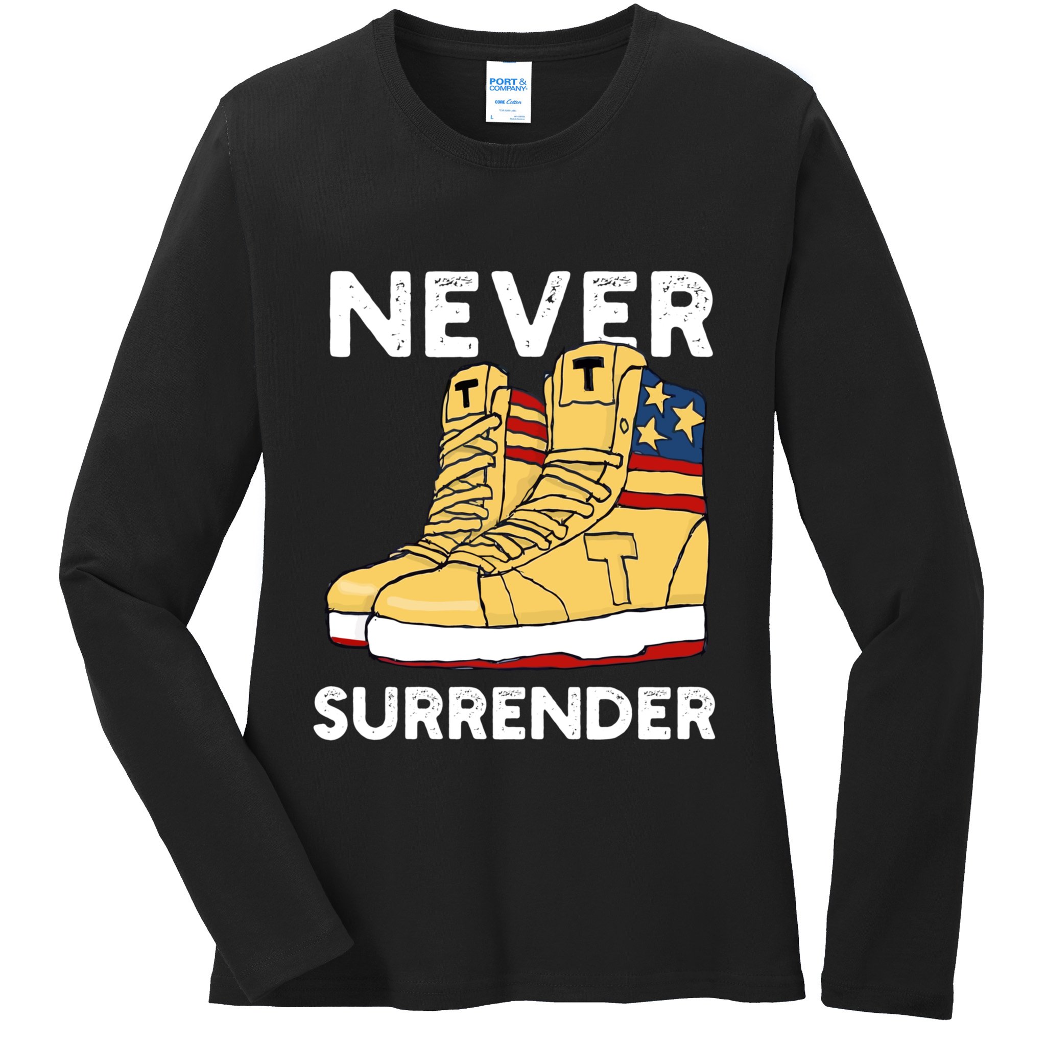 Trump Sneakers Never Surrender Pro Trump Sneakers Ladies Long Sleeve Shirt