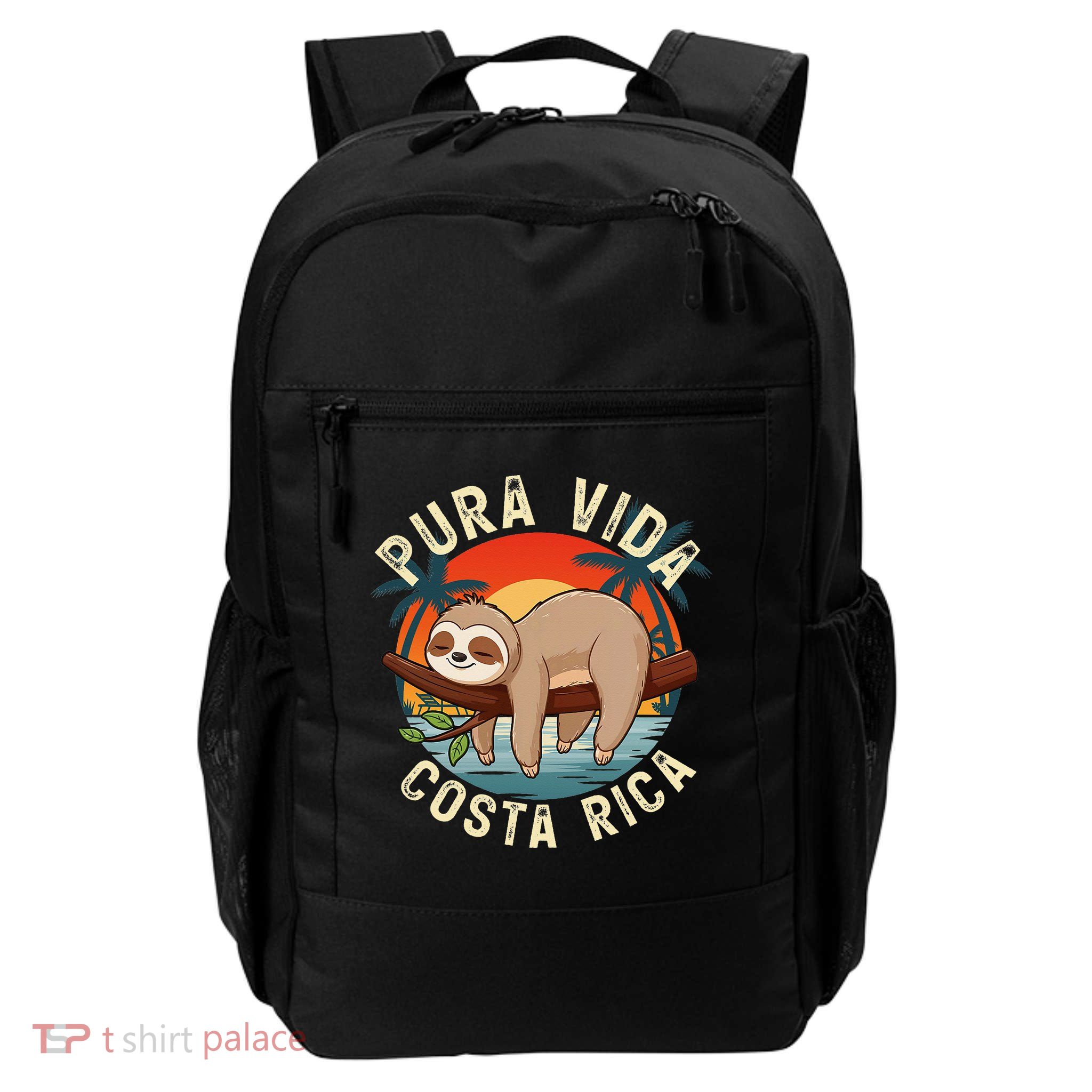 Tropical Sunset Nature Sloth Costa Rica Pura Vida Beach Gift Backpack