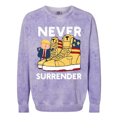 Trump Sneakers Never Surrender Pro Trump Sneakers Colorblast Crewneck Sweatshirt