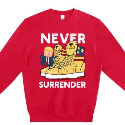 Trump Sneakers Never Surrender Pro Trump Sneakers Premium Crewneck Sweatshirt