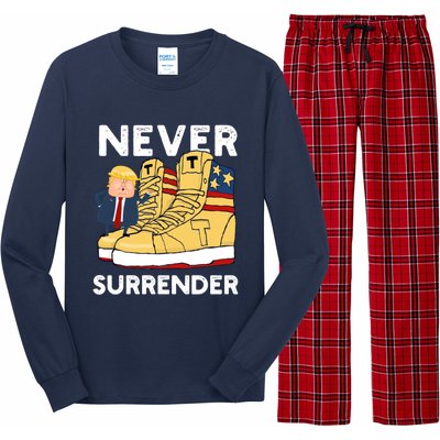 Trump Sneakers Never Surrender Pro Trump Sneakers Long Sleeve Pajama Set