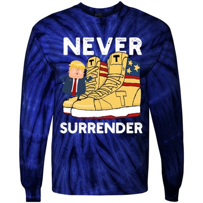 Trump Sneakers Never Surrender Pro Trump Sneakers Tie-Dye Long Sleeve Shirt