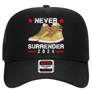 Trump Sneakers Never Surrender Pro Trump Sneakers High Crown Mesh Back Trucker Hat