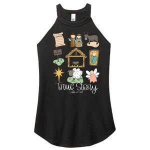 True Story Nativity Christmas Baby God Jesus Christian Women's Perfect Tri Rocker Tank