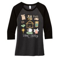 True Story Nativity Christmas Baby God Jesus Christian Women's Tri-Blend 3/4-Sleeve Raglan Shirt