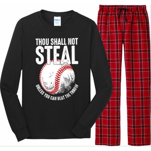 Thou Shall Not Steal Unless You Can Beat The Throw Baseball Long Sleeve Pajama Set